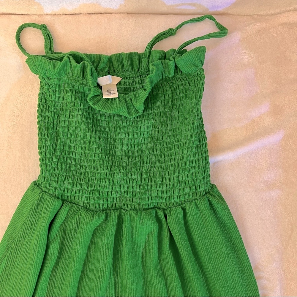 green smocked summer / maxi dress